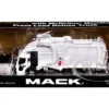Mack LR Refuse Garbage Truck with McNeilus Meridian Front Loader White with Trash Bin 1/64 Diecast Model by DCP/First Gear