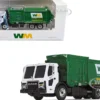 Mack LR Refuse Garbage Truck with McNeilus ZR Side Loader Waste Management White and Green 1/87 HO Diecast Model First Gear 80-0355D