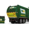 Mack TerraPro Waste Management Refuse Garbage Truck with Wittke Front Load White and Green with Garbage Bin 1/34 Diecast Model First Gear 10-4001D