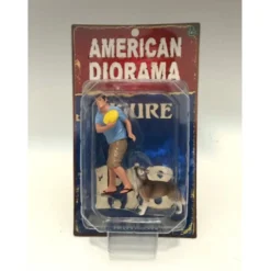 Man and Dog 2 Piece Figure Set For 1:18 Scale Models American Diorama 23889