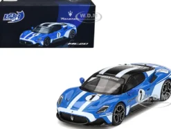 Maserati MC20 #1 Blue with White Stripes and Black Top