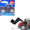 Massey Ferguson Tractor with Front Loader Red with Silver Top Diecast Model Siku SK1484