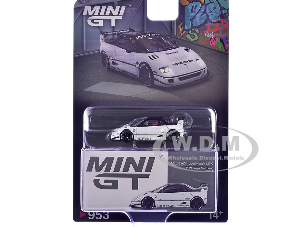 Mazda AZ-1 Liberty Walk LB40 RHD (Right Hand Drive) White with Black Top "2024 Tokyo Auto Salon" Limited Edition 1/64 Diecast Model Car by Mini GT