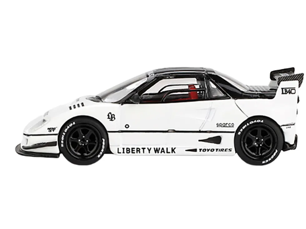Mazda AZ-1 Liberty Walk LB40 RHD (Right Hand Drive) White with Black Top "2024 Tokyo Auto Salon" Limited Edition 1/64 Diecast Model Car by Mini GT