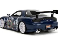 1993 Mazda RX-7 Dark Blue with Graphics and Kakashi Hatake Diecast Figure 