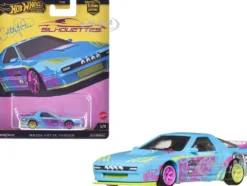Mazda RX7 FC PANDEM Blue with Graphics "Silhouettes" Series Diecast Model Car by Hot Wheels