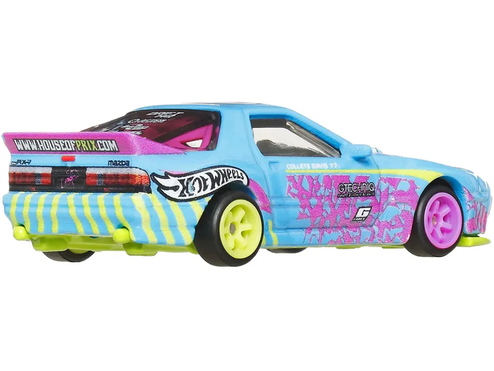 Mazda RX7 FC PANDEM Blue with Graphics "Silhouettes" Series Diecast Model Car by Hot Wheels