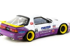 Mazda RX-7 FC3S Pandem RHD (Right Hand Drive) #66 White and Purple with Graphics "Hobby64" Series 1/64 Diecast Model Car by Tarmac Works