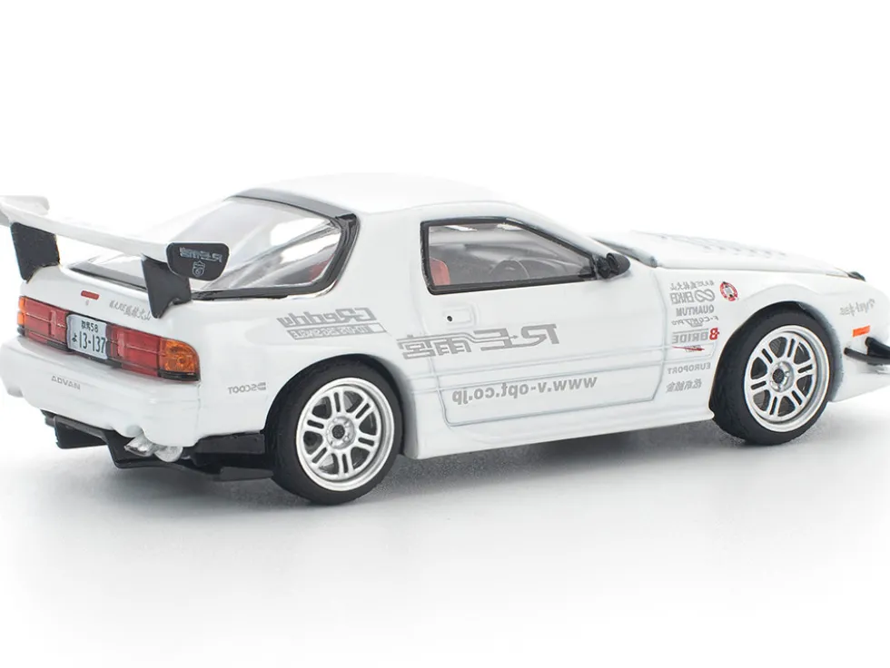 Mazda RX7 (FC3S) RE Amemiya RHD (Right Hand Drive) White 1/64 Diecast Model Car by Pop Race