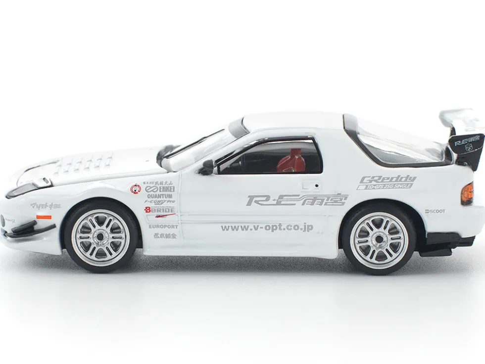 Mazda RX7 (FC3S) RE Amemiya RHD (Right Hand Drive) White 1/64 Diecast Model Car by Pop Race