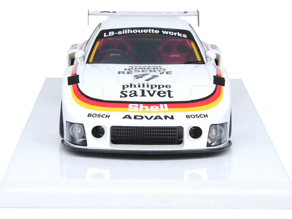 Mazda RX7 (FD3S) LB-Super Silhouette RHD (Right Hand Drive) #41 White with Stripes and Graphics 1/18 Model Car by Inno Models