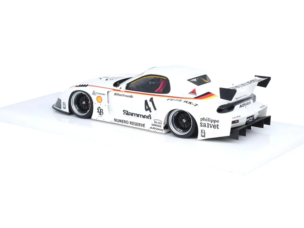 Mazda RX7 (FD3S) LB-Super Silhouette RHD (Right Hand Drive) #41 White with Stripes and Graphics 1/18 Model Car by Inno Models