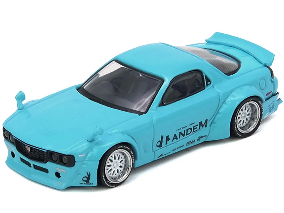 Mazda RX-7 (FD3S) RHD (Right Hand Drive) "Pandem Rocket Bunny" Light Blue 1/64 Diecast Model Car by Inno Models