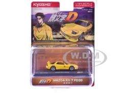 Mazda RX-7 (FD3S) RHD (Right Hand Drive) Yellow "Initial D" Manga 1/64 Diecast Model Car by Kyosho