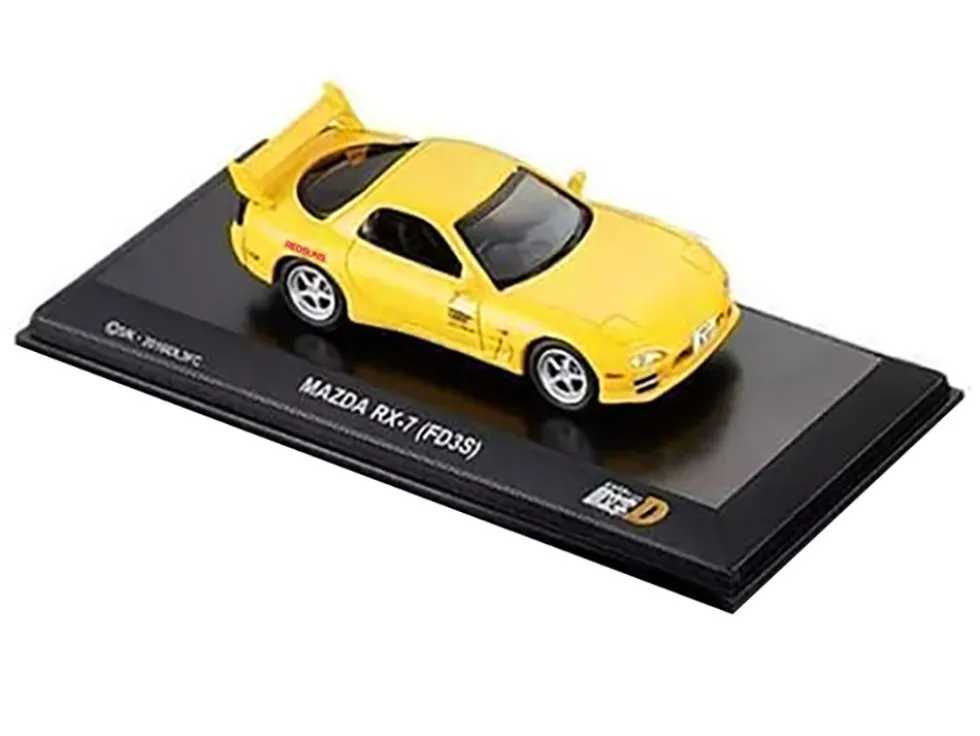 Mazda RX-7 (FD3S) RHD (Right Hand Drive) Yellow "Initial D" Manga 1/64 Diecast Model Car by Kyosho