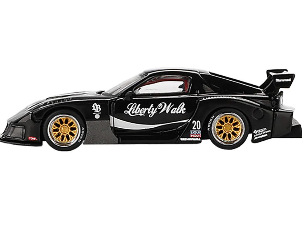 Mazda RX-7 LB-Super Silhouette #20 "Liberty Walk" Black Limited Edition 1/64 Diecast Model Car by Mini GT
