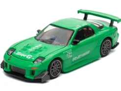 Mazda RX7 "RE Amemiya" Widebody RHD (Right Hand Drive) Green 1/64 Diecast Model Car by Pop Race