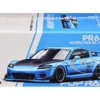 Mazda RX8 RE-Amemiya Widebody RHD (Right Hand Drive) Light Blue with Carbon Hood 1/64 Diecast Model Car by Pop Race