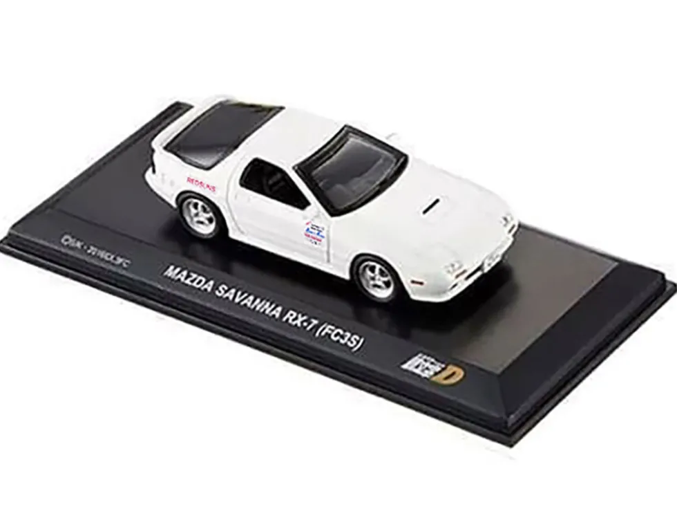 Mazda Savanna RX-7 (FC3S) RHD (Right Hand Drive) White "Initial D" Manga 1/64 Diecast Model Car by Kyosho