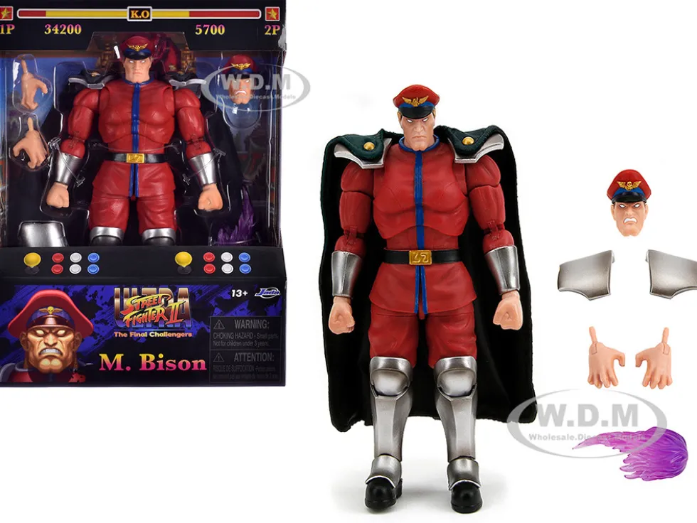 M. Bison 6" Moveable Figure with Accessories and Alternate Head and Hands "Ultra Street Fighter II: The Final Challengers" (2017) Video Game Model by Jada