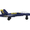 McDonnell Douglas F A 18A Hornet Fighter Aircraft Blue United States Navy Blue Angels #2 with Runway Section Diecast Model Airplane Runway24 RW090