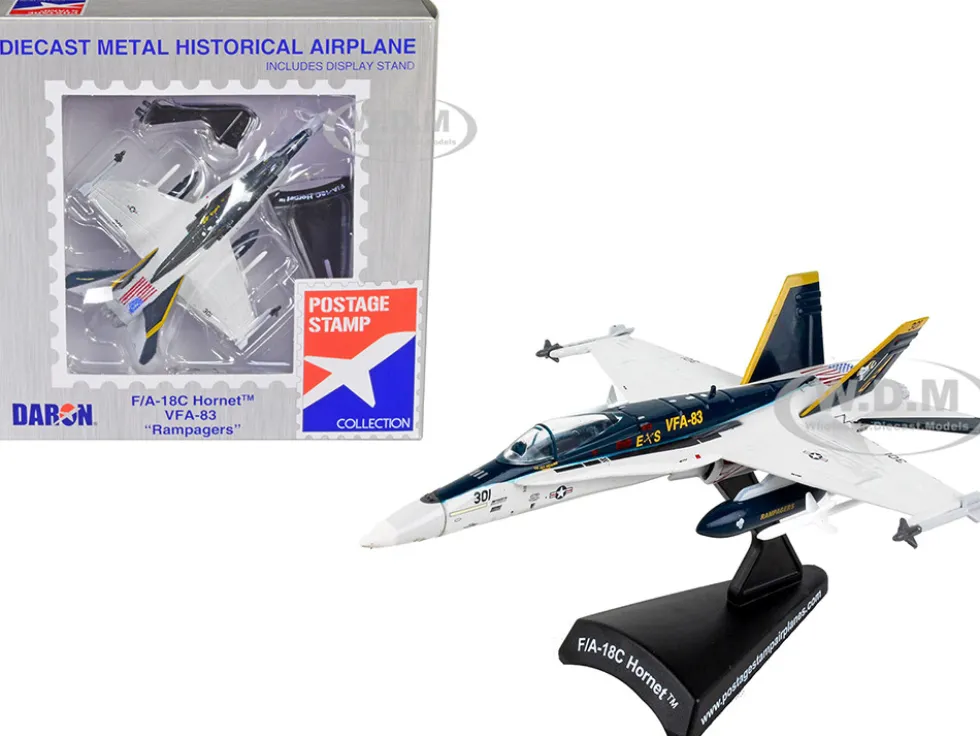 McDonnell Douglas F A 18C Hornet Fighter Aircraft VFA 83 Rampagers United States Navy 1/150 Diecast Model Airplane Postage Stamp PS5338-4