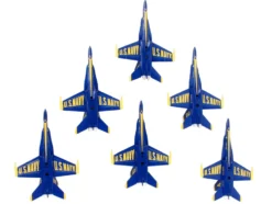 McDonnell Douglas F A 18 Hornet Aircraft Blue Angels United States Navy 6 piece Gift Set 1/150 Diecast Model Airplanes Postage Stamp PSBA001