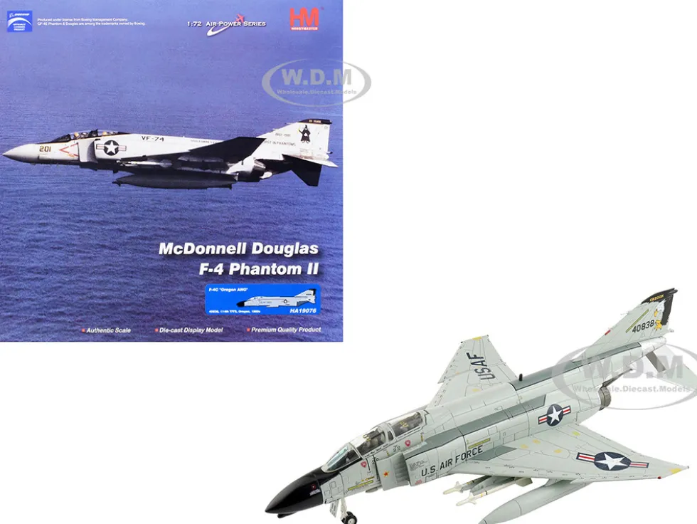McDonnell Douglas F-4C Phantom II Fighter-Bomber Aircraft "40838, 114th Tactical Fighter Training Squadron, Oregon Air National Guard" (1980) United States Air Force "Air Power Series" 1/72 Diecast Model by Hobby Master