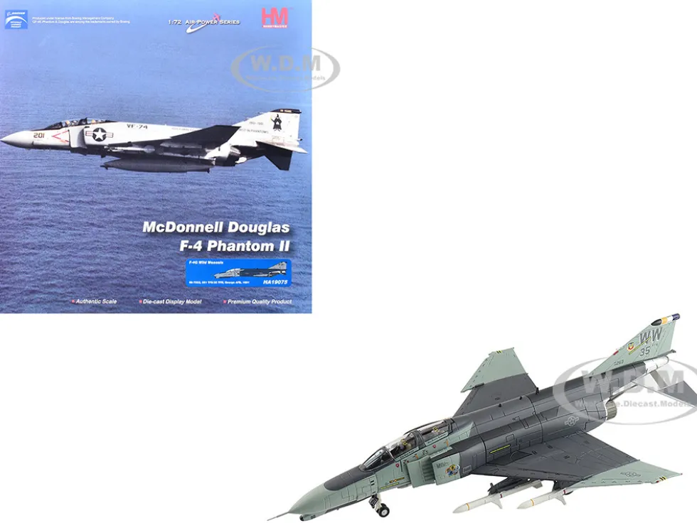 McDonnell Douglas F-4G Phantom II Fighter-Bomber Aircraft "Wild Weasels, 69-7253, 561st TFS, 35th TFW, George AFB" (1991) United States Air Force "Air Power Series" 1/72 Diecast Model by Hobby Master