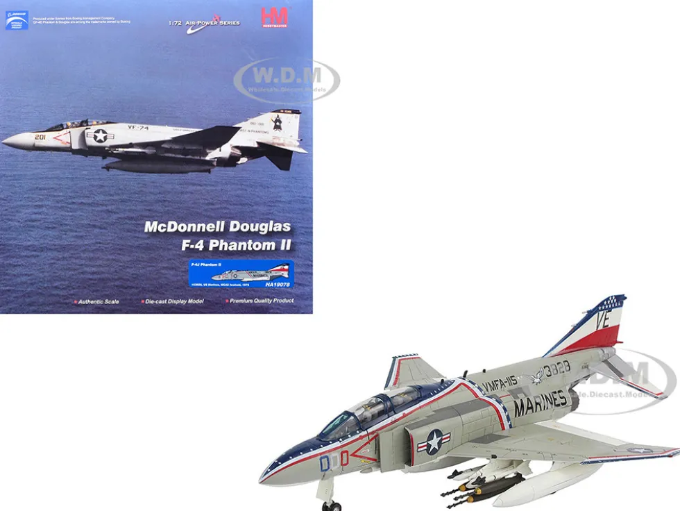 McDonnell Douglas F-4J Phantom II Fighter-Bomber Aircraft "153828, MCAS Iwakuni, Japan" (1976) United States Marine Corps "Air Power Series" 1/72 Diecast Model by Hobby Master