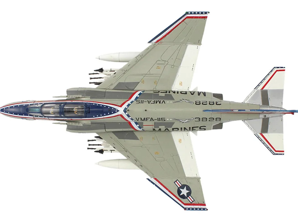 McDonnell Douglas F-4J Phantom II Fighter-Bomber Aircraft "153828, MCAS Iwakuni, Japan" (1976) United States Marine Corps "Air Power Series" 1/72 Diecast Model by Hobby Master