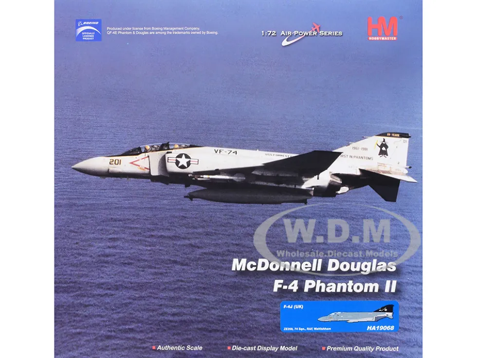 McDonnell Douglas F-4J(UK) Phantom II Fighter-Bomber Aircraft "ZE359, AF Wattisham, England" British Royal Air Force "Air Power Series" 1/72 Diecast Model by Hobby Master
