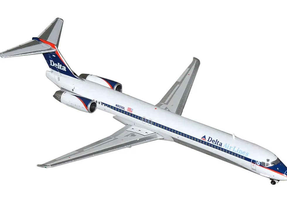 McDonnell Douglas MD-88 Commercial Aircraft "Delta Air Lines" (N925DL) White with Blue and Red Graphics 1/400 Diecast Model Airplane by GeminiJets