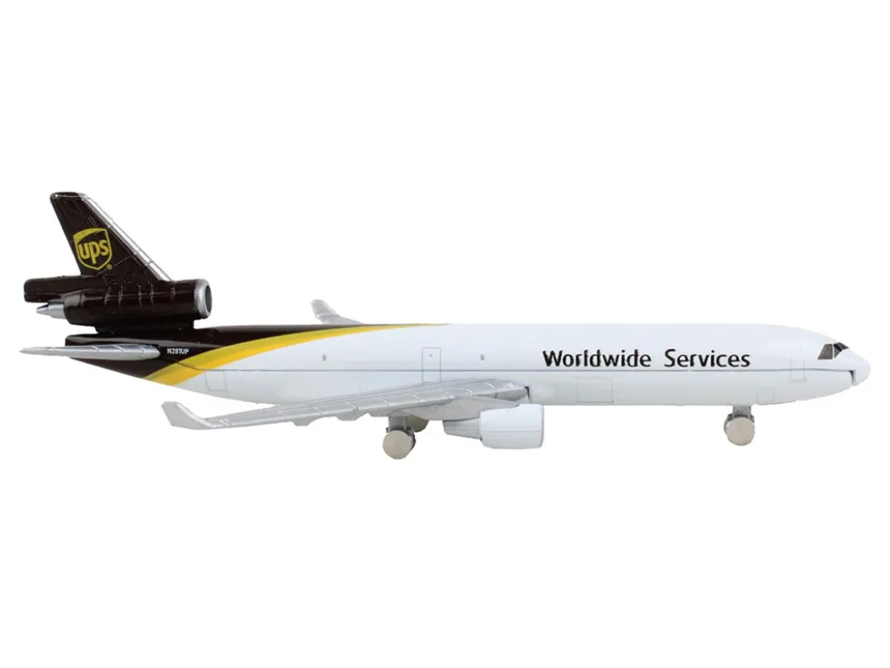 McDonnell Douglas MD-11 Commercial Aircraft "UPS Worldwide Services" (N281UP) White with Brown Tail Diecast Model Airplane by Daron