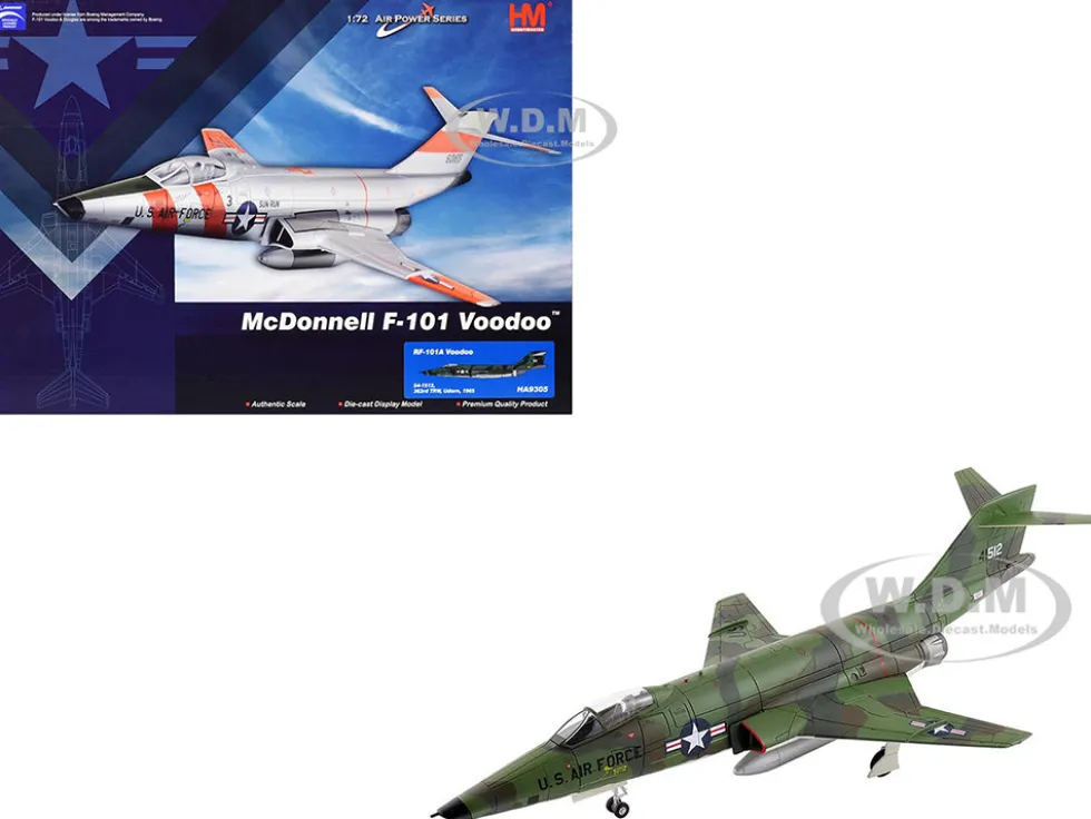 McDonnell RF-101A Voodoo Fighter Aircraft "54-1512, 363rd Tactical Reconnaissance Wing, Udorn Royal Thai Air Force Base" (1965) United States Air Force "Air Power Series" 1/72 Diecast Model by Hobby Master