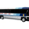 2001 MCI D4000 Coach Bus "Brewster Gray Line" White with Blue Stripes "Vintage Bus & Motorcoach Collection" Limited Edition to 504 pieces Worldwide 1/87 (HO) Diecast Model by Iconic Replicas