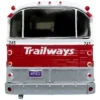 1964 MCI MC-5A Coach Bus "Trailways Chicago" White with Red Stripes "Vintage Bus & Motorcoach Collection" Limited Edition to 504 pieces Worldwide 1/87 (HO) Diecast Model by Iconic Replicas