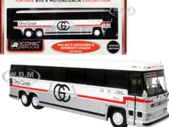 1980 MCI MC-9 Crusader II Intercity Coach Bus Toronto Guelph Ontario Canada Gray Coach Vintage Bus & Motorcoach Collection 1/87 HO Diecast Model Iconic Replicas 87-0330