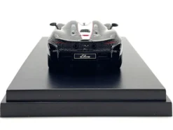 McLaren Elva Convertible #4 Carbon Black with White and Red Stripes 1/64 Diecast Model Car LCD Models LCD64022CBU