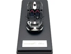 McLaren Elva Convertible #4 Carbon Black with White and Red Stripes 1/64 Diecast Model Car LCD Models LCD64022CBU