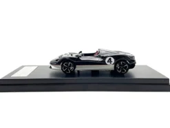 McLaren Elva Convertible #4 Carbon Black with White and Red Stripes 1/64 Diecast Model Car LCD Models LCD64022CBU