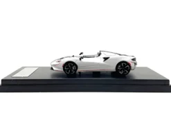 McLaren Elva Convertible White with Carbon and Red Stripes 1/64 Diecast Model Car LCD Models LCD64022BW