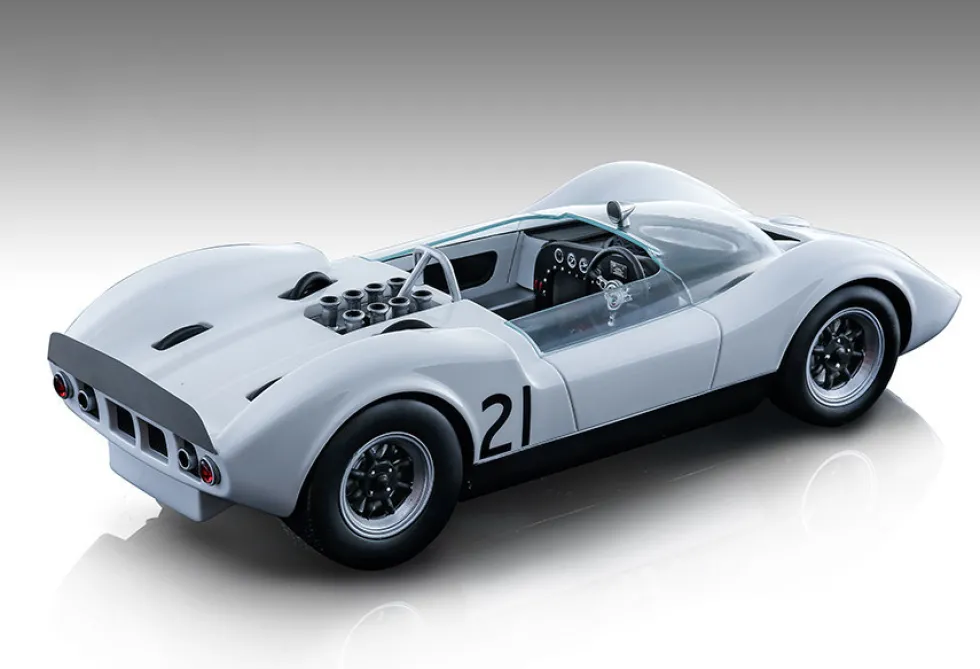 McLaren Elva Mark 1 #21 Graham Hill DNF Did Not Finish Guards Trophy Brand Hatch 1965 Mythos Series Limited Edition 90 pieces Worldwide 1/18 Model Car Tecnomodel TM18-86 C