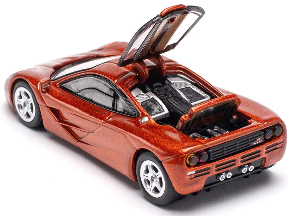 McLaren F1 Orange Metallic 1/64 Diecast Model Car by Pop Race