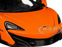 McLaren 600LT Myan Orange and Carbon 1/18 Model Car Autoart 76084