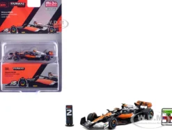 McLaren MCL60 #4 Lando Norris 2nd Place Formula One F1 "British GP" (2023) with Pitboards "Global64" Series 1/64 Diecast Model Car by Tarmac Works