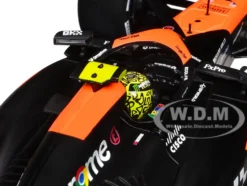 McLaren MCL38 #4 Lando Norris "OKX" Winner Formula One F1 "Miami GP" (2024) with Display Case 1/24 Diecast Model Car by Bburago