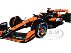 McLaren MCL38 #81 Oscar Piastri "OKX" Formula One F1 "Miami GP" (2024) with Driver Figure "Race" Series 1/24 Diecast Model Car by Bburago