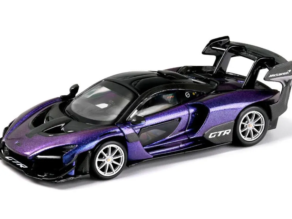 McLaren Senna GTR Midnight Purple Metallic with Black Top "HCFC 2025 Limited Edition" 1/64 Diecast Model Car by Trends Hobby