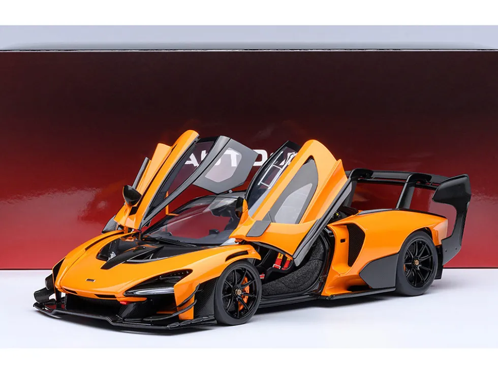 McLaren Senna GTR Orange with Black Top 1/18 Model Car by Autoart